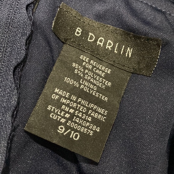 B Darlin sweetheart sleeveless flare navy blue dress - Picture 4 of 4